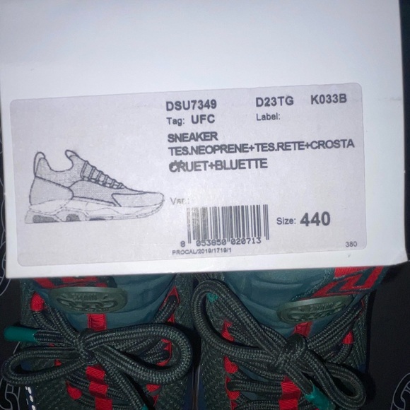 Authentic Versace Cross Chain Reaction Green Sneakers - Picture 7 of 7